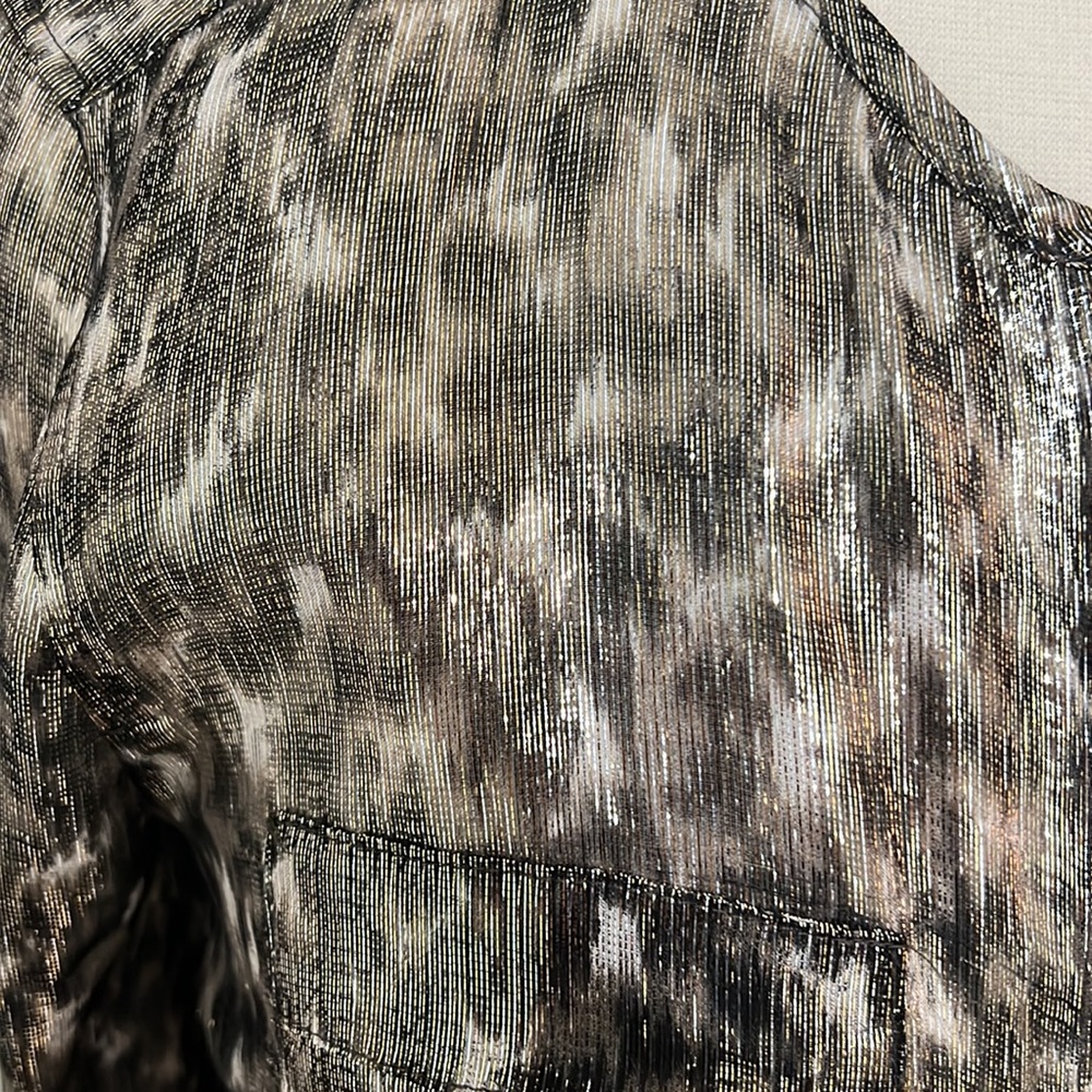 J Crew Collection Metallic Leopard Print Blouse - Picture 3 of 5